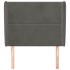 Cabecero con orejas de terciopelo gris oscuro 83x23x118/128
