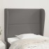 Cabecero con orejas cuero sintético gris