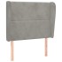 Cabecero con orejas de terciopelo gris claro 103x23x118/128