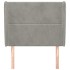 Cabecero con orejas de terciopelo gris claro 103x23x118/128