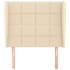 Cabecero con orejas de tela color crema 83x23x118/128