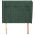 Cabecero con orejas de terciopelo verde oscuro 83x23x118/128