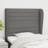 Cabecero con orejas de tela gris oscuro 83x23x118/128