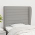Cabecero con orejas de tela gris claro 93x23x118/128