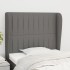 Cabecero con orejas de tela gris oscuro 83x23x118/128