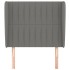 Cabecero con orejas de tela gris oscuro 83x23x118/128