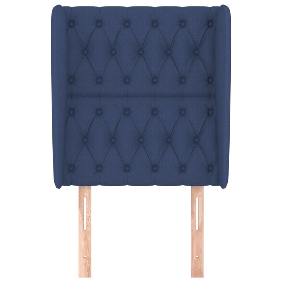 Cabecero con orejas de tela azul 83x23x118/128