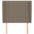 Cabecero con orejas de tela gris taupe 103x23x118/128