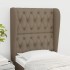 Cabecero con orejas de tela gris taupe 83x23x118/128