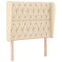 Cabecero con orejas de tela color crema 103x23x118/128