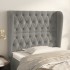 Cabecero con orejas de terciopelo gris claro 93x23x118/128