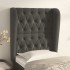 Cabecero con orejas de terciopelo gris oscuro 83x23x118/128