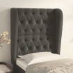 Cabecero con orejas de terciopelo gris oscuro 83x23x118/128 cm