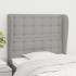 Cabecero con orejas de tela gris claro 103x23x118/128