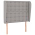Cabecero con orejas de tela gris claro 103x23x118/128