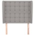 Cabecero con orejas de tela gris claro 103x23x118/128
