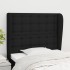 Cabecero con orejas de tela negro 103x23x118/128