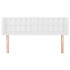 Cabecero de cuero sintético blanco 147x16x78/88