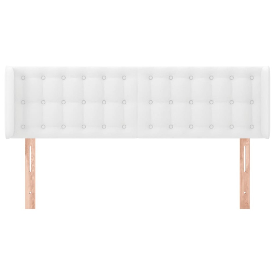 Cabecero de cuero sintético blanco 147x16x78/88