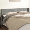 Cabecero de terciopelo gris claro 203x16x78/88 cm