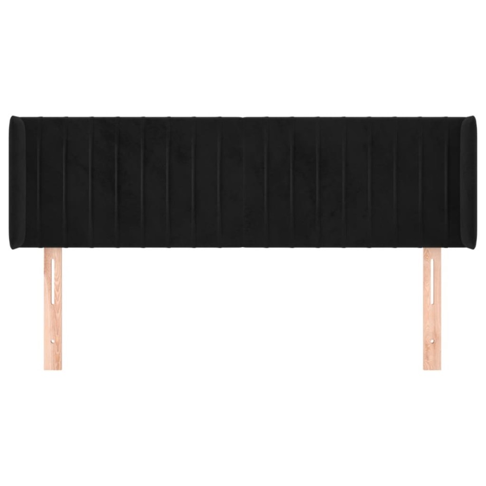 Cabecero de terciopelo negro 147x16x78/88