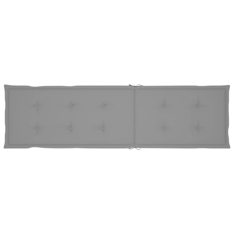 Tumbona de jardín con reposapiés y cojín madera maciza