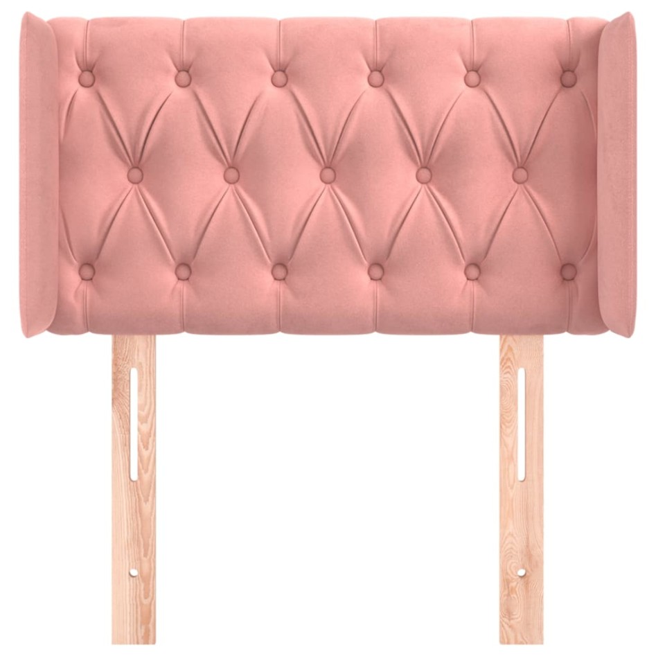 Cabecero de terciopelo rosa 83x16x78/88