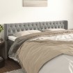 Cabecero de terciopelo gris claro 203x16x78/88 cm