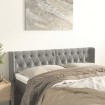 Cabecero de terciopelo gris claro 163x16x78/88 cm