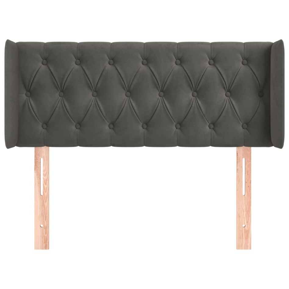 Cabecero de terciopelo gris oscuro 103x16x78/88