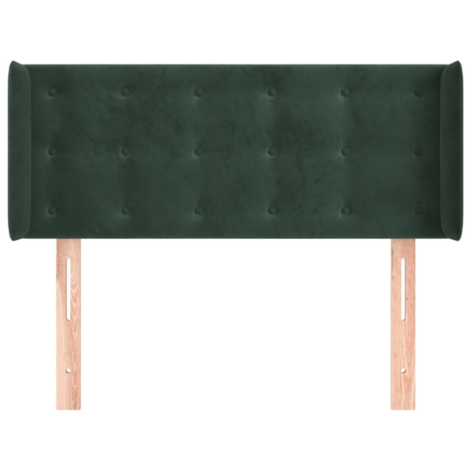 Cabecero de terciopelo verde oscuro 93x16x78/88