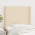 Cabecero con orejas de tela color crema 103x16x118/128