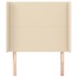 Cabecero con orejas de tela color crema 103x16x118/128