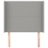 Cabecero con orejas de tela gris claro 83x16x118/128