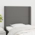 Cabecero con orejas de tela gris oscuro 93x16x118/128