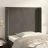 Cabecero con orejas de terciopelo gris oscuro 83x16x118/128