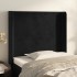 Cabecero con orejas de terciopelo negro 103x16x118/128