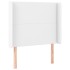 Cabecero con orejas de cuero sintético blanco 83x16x118/128