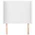Cabecero con orejas de cuero sintético blanco 83x16x118/128