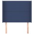 Cabecero con orejas de tela azul 93x16x118/128