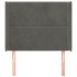 Cabecero con orejas de terciopelo gris oscuro 93x16x118/128