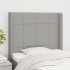 Cabecero con orejas de tela gris claro 103x16x118/128
