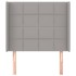 Cabecero con orejas de tela gris claro 103x16x118/128