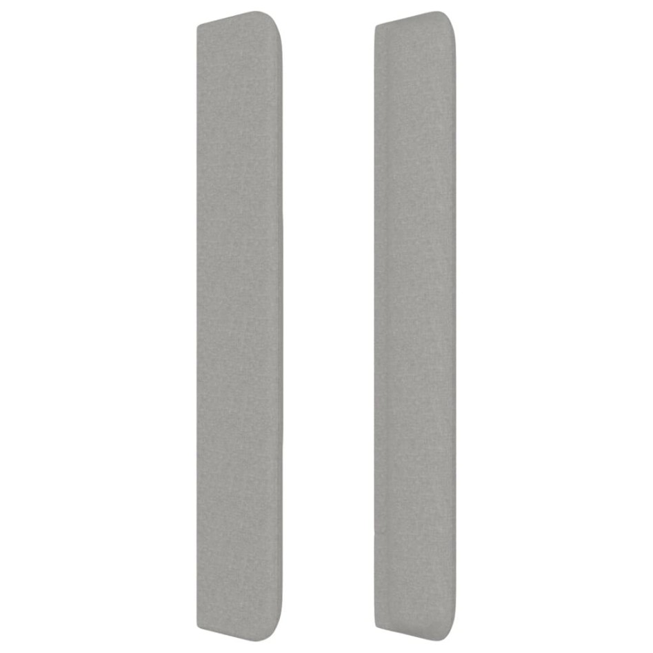 Cabecero con orejas de tela gris claro 103x16x118/128