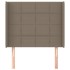 Cabecero con orejas de tela gris taupe 93x16x118/128