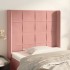 Cabecero con orejas de terciopelo rosa 83x16x118/128