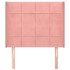 Cabecero con orejas de terciopelo rosa 83x16x118/128