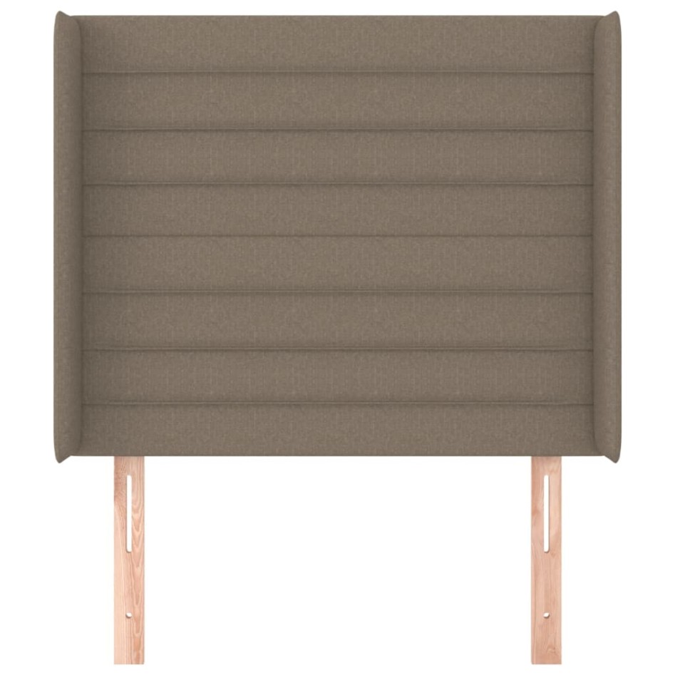 Cabecero con orejas de tela gris taupe 93x16x118/128