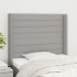 Cabecero con orejas de tela gris claro 103x16x118/128