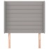 Cabecero con orejas de tela gris claro 103x16x118/128
